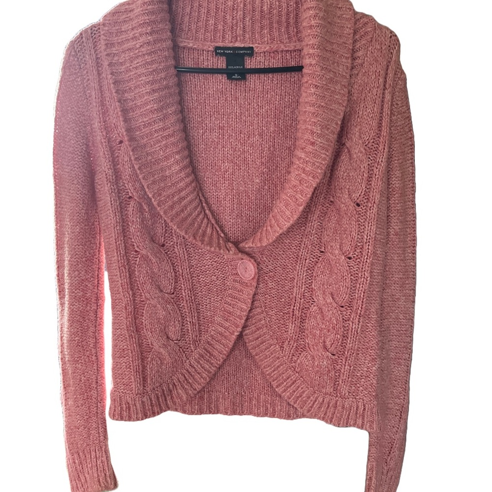 Cozy Pink Cable Knit Sweater